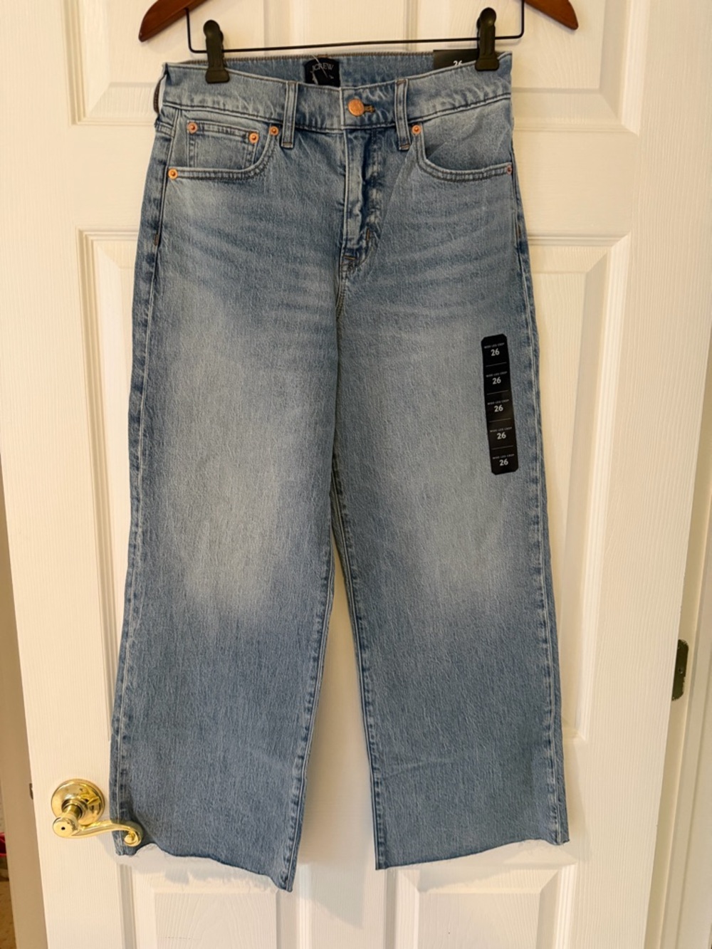 NWT J. Crew Light Wash Cropped Wide-Leg Jeans